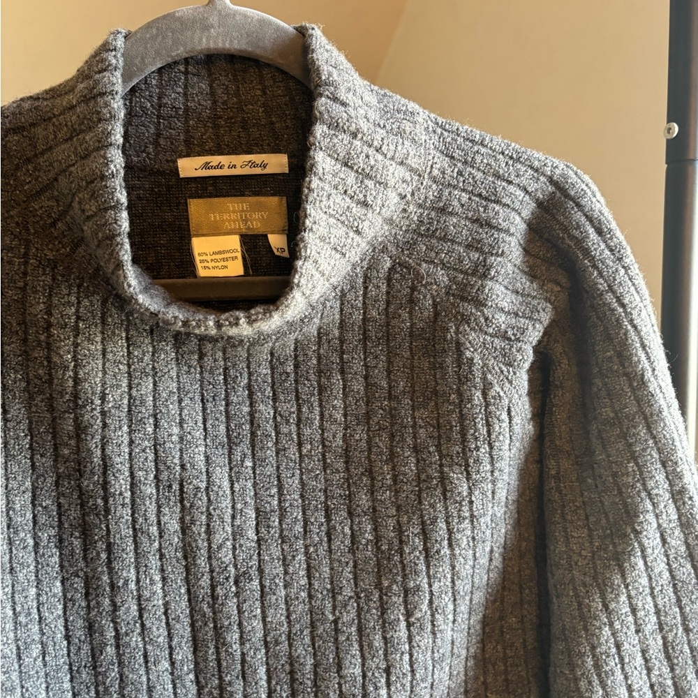 Vintage Italian Wool Ribbed Mockneck Dress